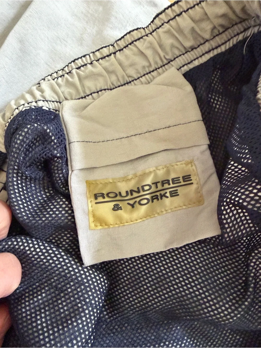 Roundtree & Yorke Men’s XL Light Gray Cargo Swim Trunks Drawstring Quick-Dry